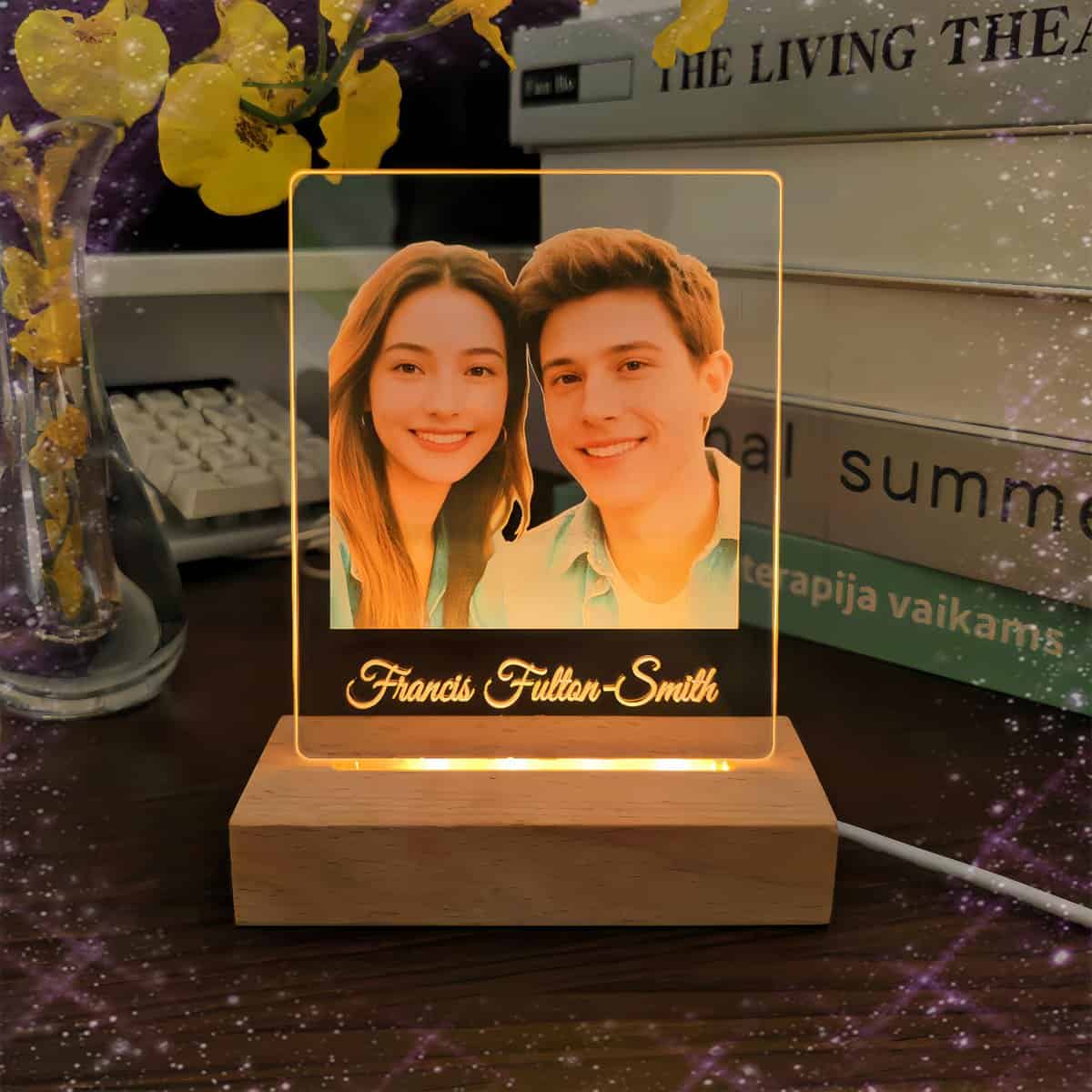 flowers Hua Regali Personalizzati Regalo Donna Compleanno Regali Per Lui Lampada Personalizzata con Foto (Stile 6)