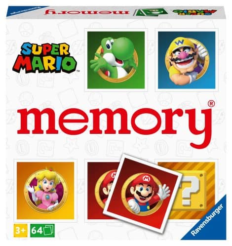 Ravensburger – Memory® Versione Super Mario, 64 Tessere, Gioco Da Tavolo, per bambini dai 3 anni.