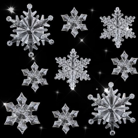 40 Pezzi Ornamenti Fiocchi di Neve in Cristallo Acrilico per Decorare l’Albero di Natale o una Festa Invernale.