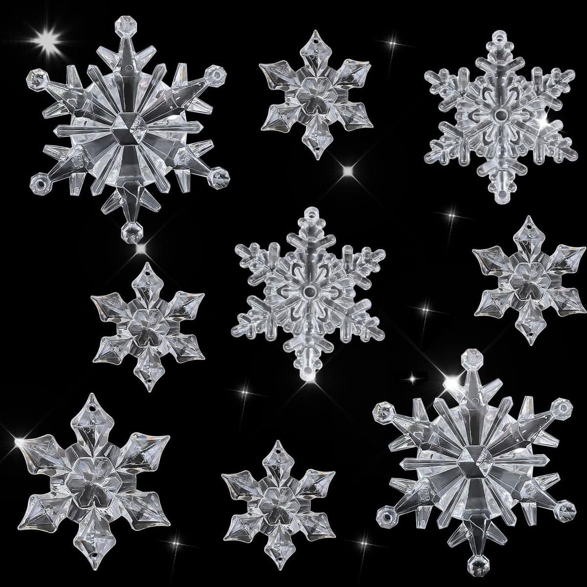 40 Pezzi Fiocchi di Neve in Cristallo Acrilico Ornamenti, Albero di Natale Pendente DIY Decorazione, Festa di Natale, Decorazione Invernale