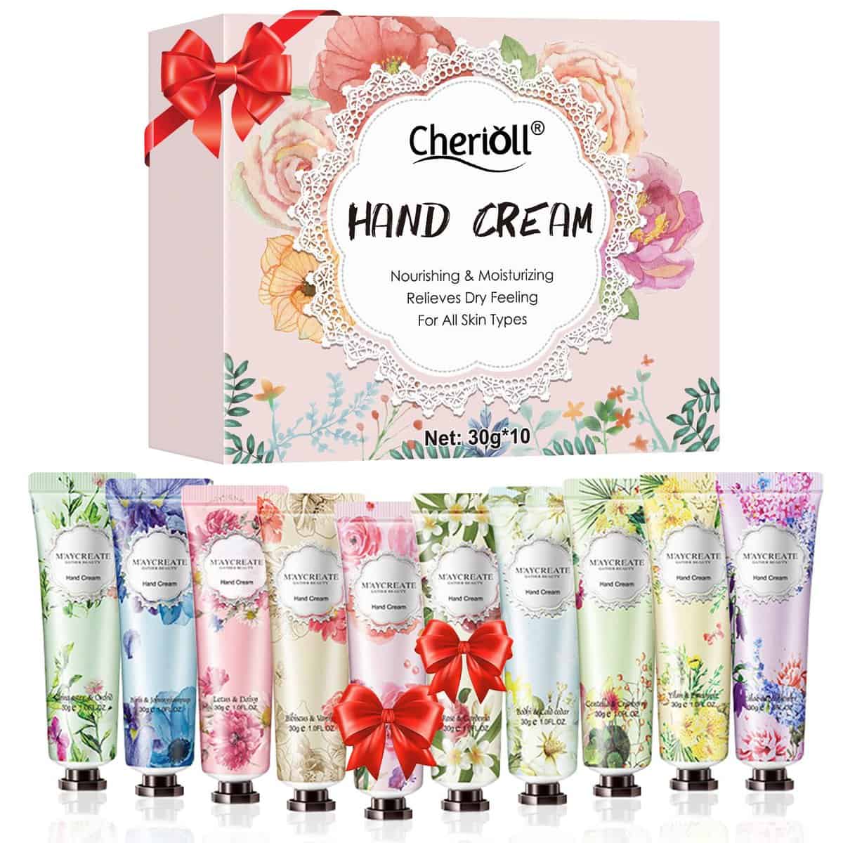 Set Creme Mani Regalo,Crema Mani Riparatrice,10pz Travel Size Crema mani,Idee Regalo Donna Compleanno, Festa e Anniversario, 12 Diversi Profumo