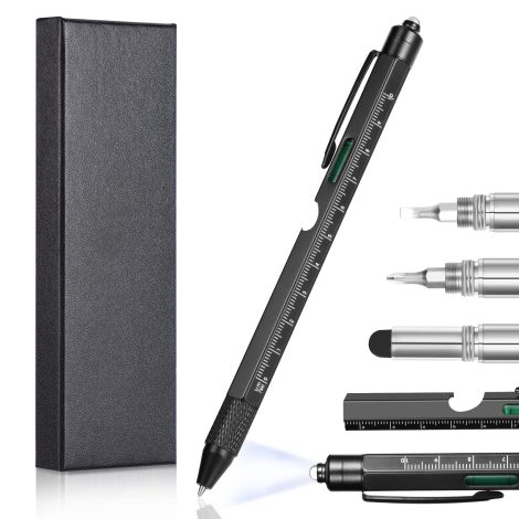 Regalo di Natale per uomo: una penna multiuso Vinabo 9 in 1, gadget divertente e tecnologico per lui, papà e collega.