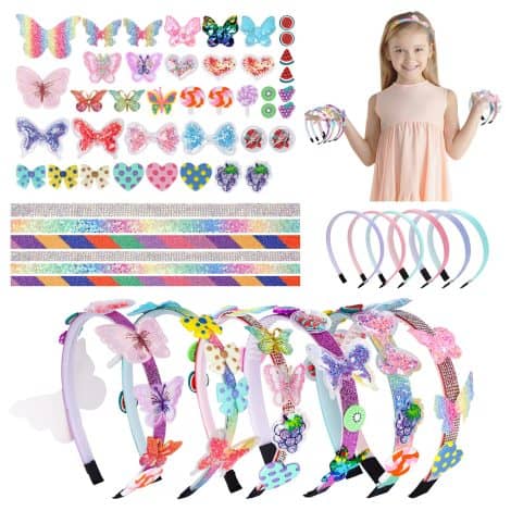 Kit creativo per creare fasce per capelli con fiori per bambine – ideale per festività natalizie!