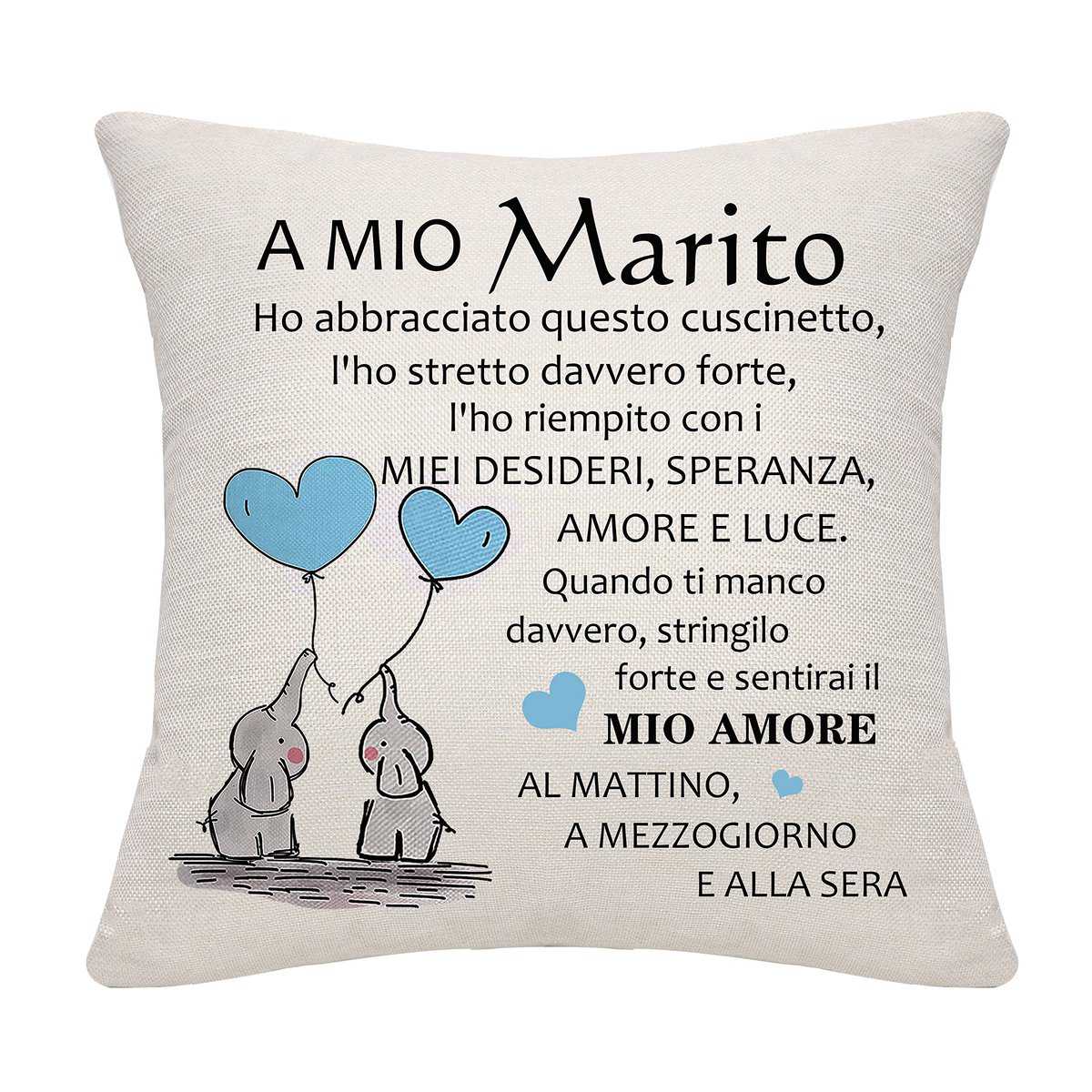 Bommex Marito cuscino regalo per il marito da moglie marito regalo di compleanno giorno di san valentino regalo di natale(A mio marito)