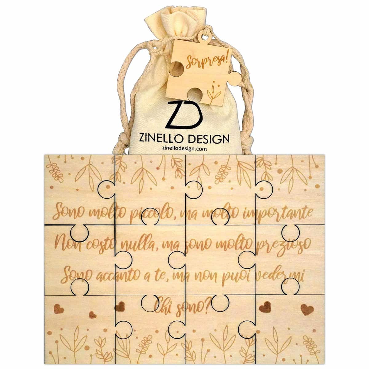 Puzzle di legno Annuncio Gravidanza per i tuoi cari | Idea Regalo Puzzle Originale e Personalizzato per Futuro Papà, Nonna, Nonno, Madrina, Padrino | Annuncio Divertente e insolito di Nascita Bambino