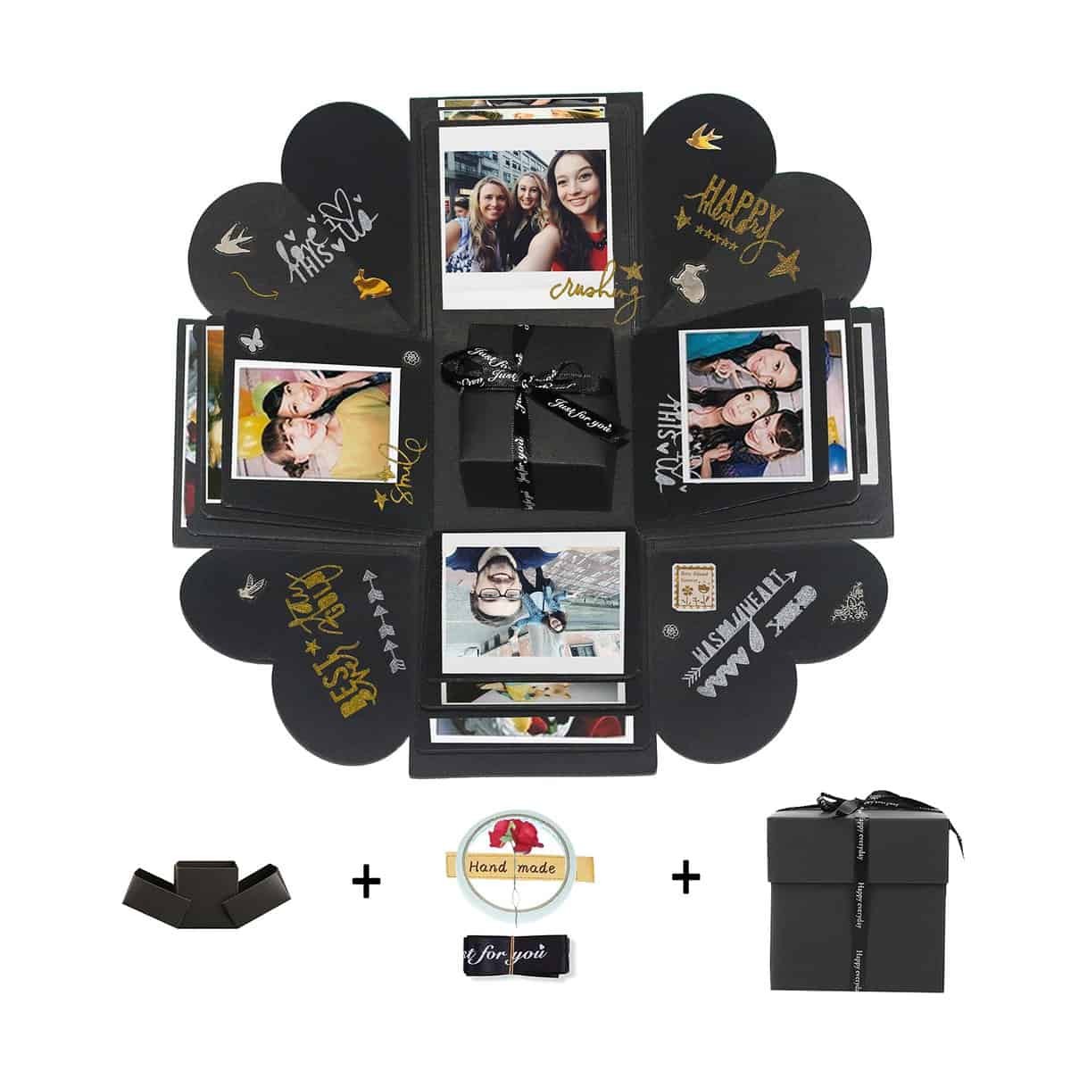 Hbsite Explosion Box Sorpresa DIY Scatola Mano per Esplosione di Foto Fatte a Mano Amore Memoria Scrapbooking Confezione Regalo per Natale Compleanno Anniversario San Regalo di Nozze