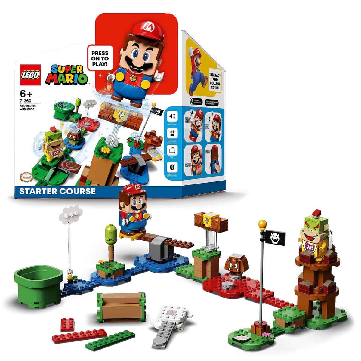 LEGO 71360 Super Mario Avventure di Mario - Starter Pack, Giochi per Bambini, Bambine, Ragazzi e Ragazze Creativi con Personaggi Interattivi, Giocattolo da Costruire, Idee Regalo da Collezione