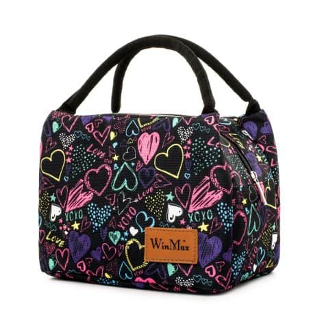 winmax Sacchetto Termico per il Pranzo, Lunch Box per Scuola e Ufficio, Borsa Piccola per Bambini (Cuore)