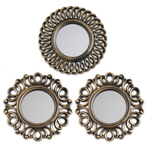 Specchio da Parete Bonnyco – 3 Pezzi, Decorazioni per Casa, Camera da Letto e Soggiorno | Specchio Rotondo Decorativo, Idee Regalo Originali per Donna e Mamma.