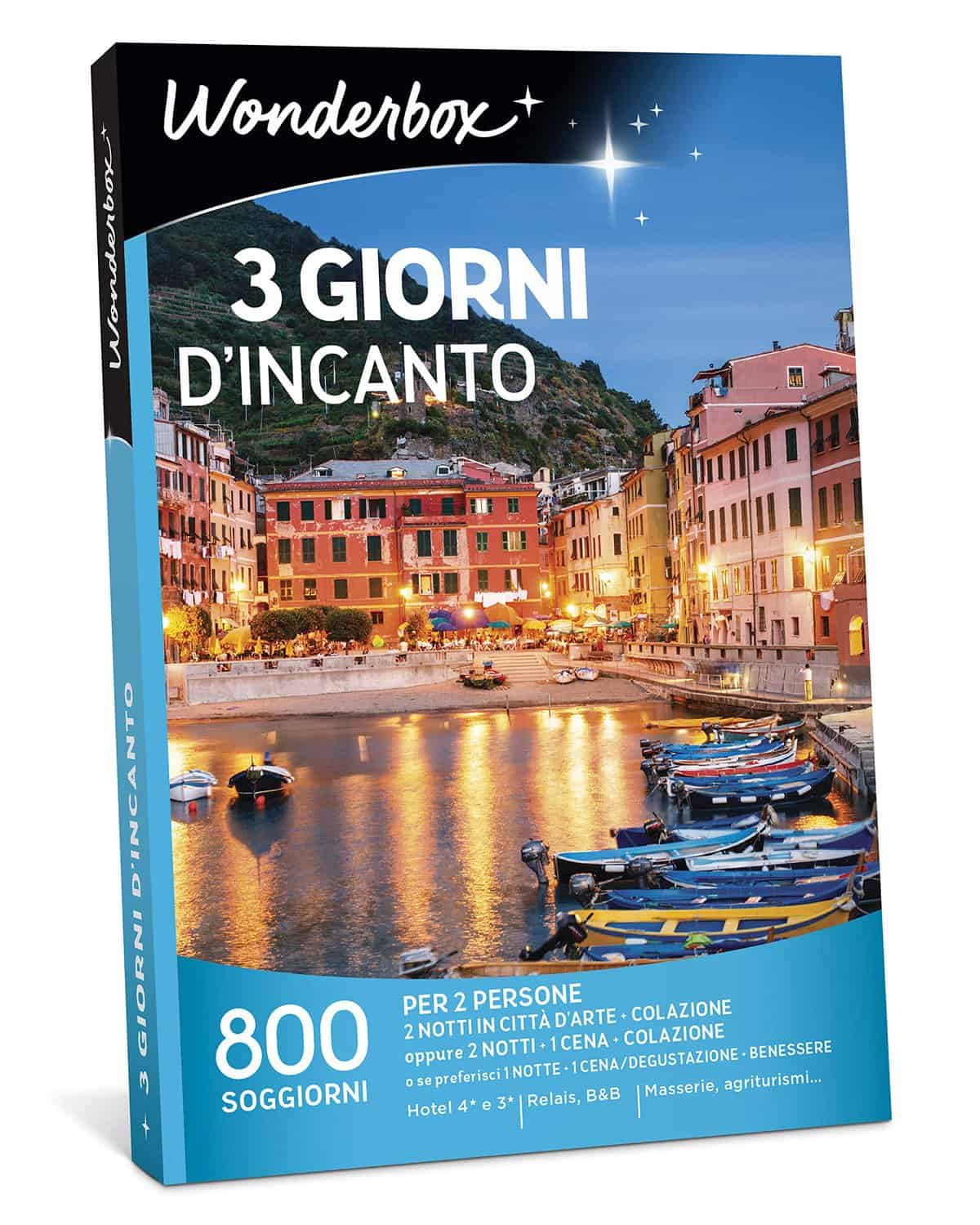 Wonderbox 3 Giorni D'incanto | Pacchetto Viaggio Regalo per Due Valido per 3 Anni E 3 Mesi | Cofanetto Regalo Donna, Cofanetto Regalo Uomo | Gift Box | Regali di Coppia O Un Weekend per Due Amici