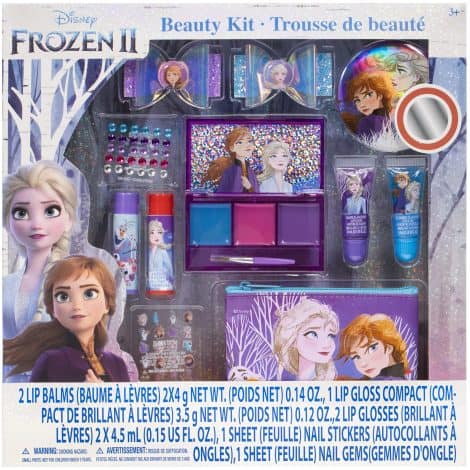 Disney Frozen – Set di trucco per ragazze Townley Girl con accessori per pigiama party e makeover.