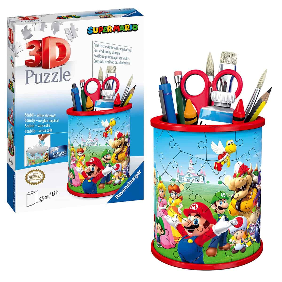 Ravensburger - 3D Puzzle Portapenne Super Mario, 54 Pezzi, 6+ Anni
