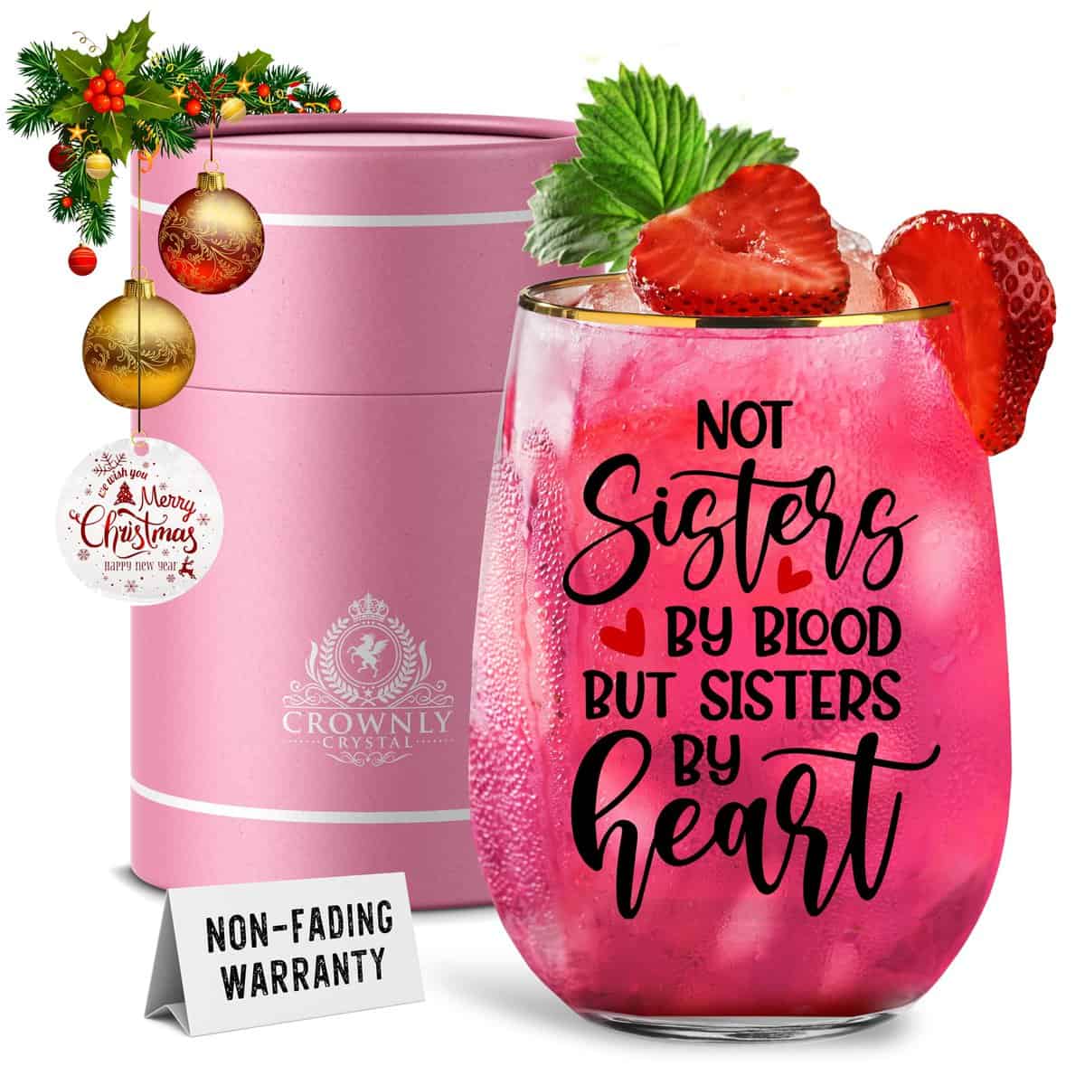 Kies® Regalo oro regalo per sorella regalo personalizzato per il suo bicchiere regalo speciale amico regali di Natale regali sorella migliore amica regalo di compleanno sorella compleanno bicchieri da