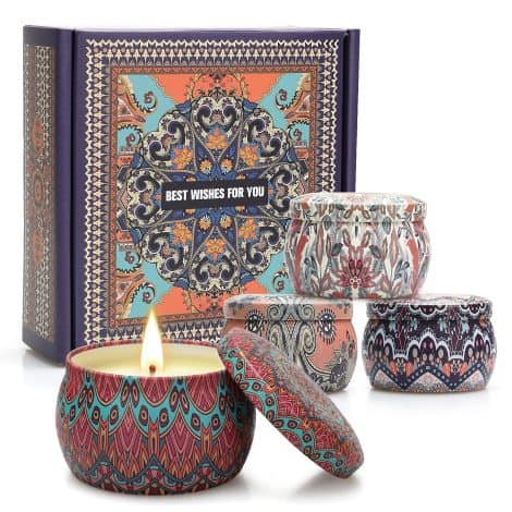 Candele Yinuo – Set profumato di candele, regalo perfetto per Anniversario, Natale, San Valentino e Festa della Mamma.