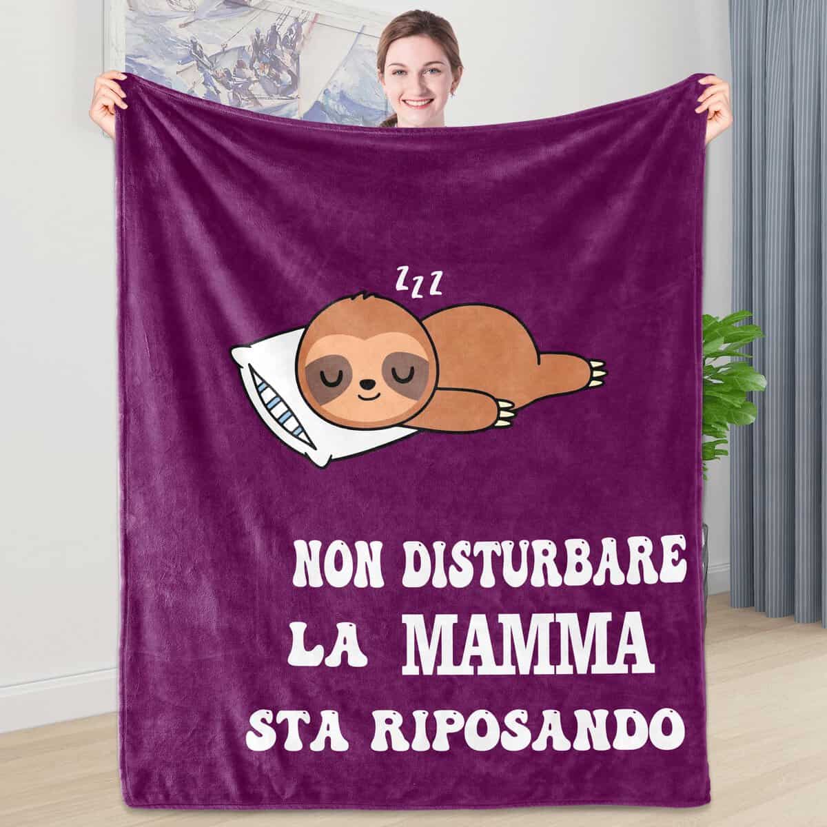 Shoppawhile Regalo Mamma Compleanno Idee Regali Mamma Flanella Bradipo Coperta 130 x 150cm Festa della Mamma Idee Regalo Mamma Natale