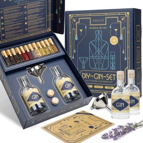 Set Gin fai da te AMARI® – crea il tuo gin, regalo con ingredienti botanici per casa o regalo, Gin Tasting – kit regalo fai da te, kit gin – Barman do you gin
