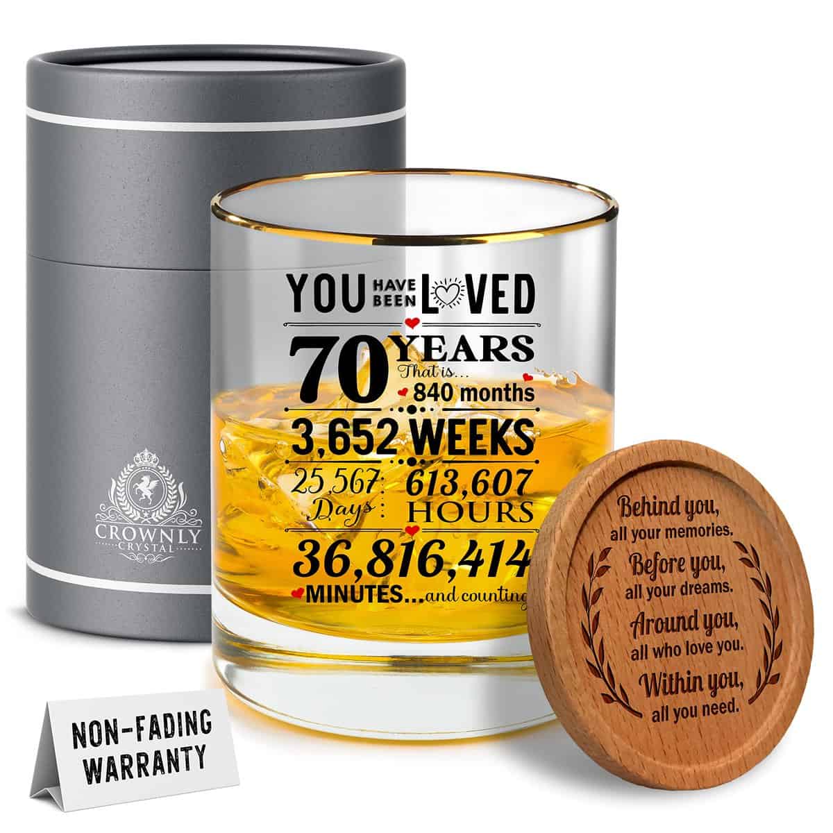 Kies® Regalo per 70° compleanno da uomo regalo personalizzato per whisky regalo per nonno 70° compleanno decorazioni regalo per uomini 70 anni regalo per 70° compleanno per lui regalo di whisky regalo