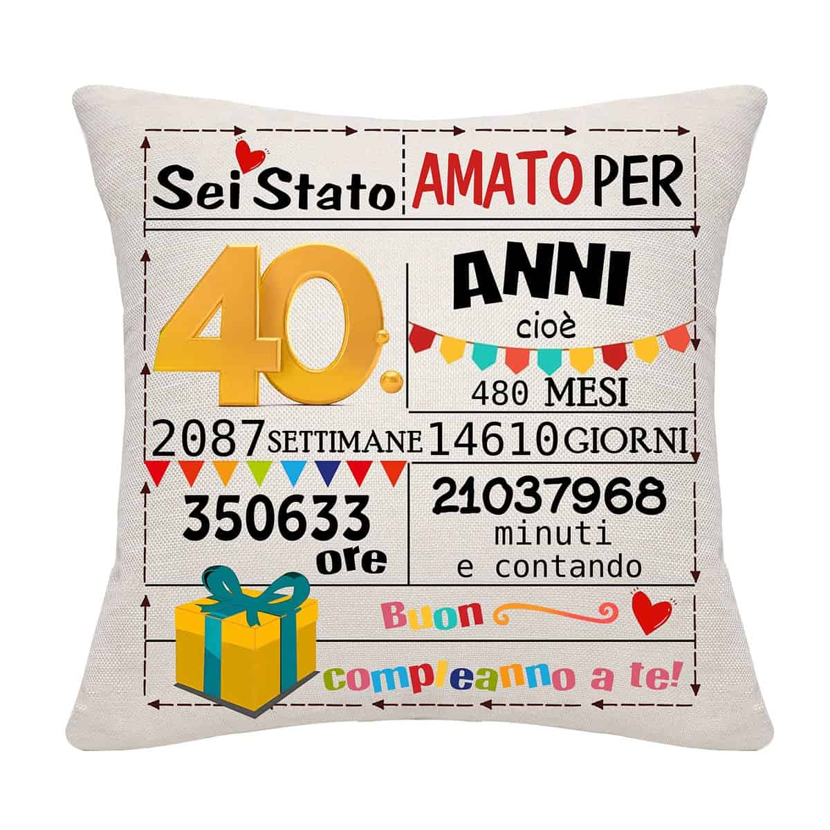 Bommex Regalo di compleanno Decorazioni Regalo di compleanno Copertura del cuscino di compleanno per gli amici di famiglia Regalo di buon compleanno (40)