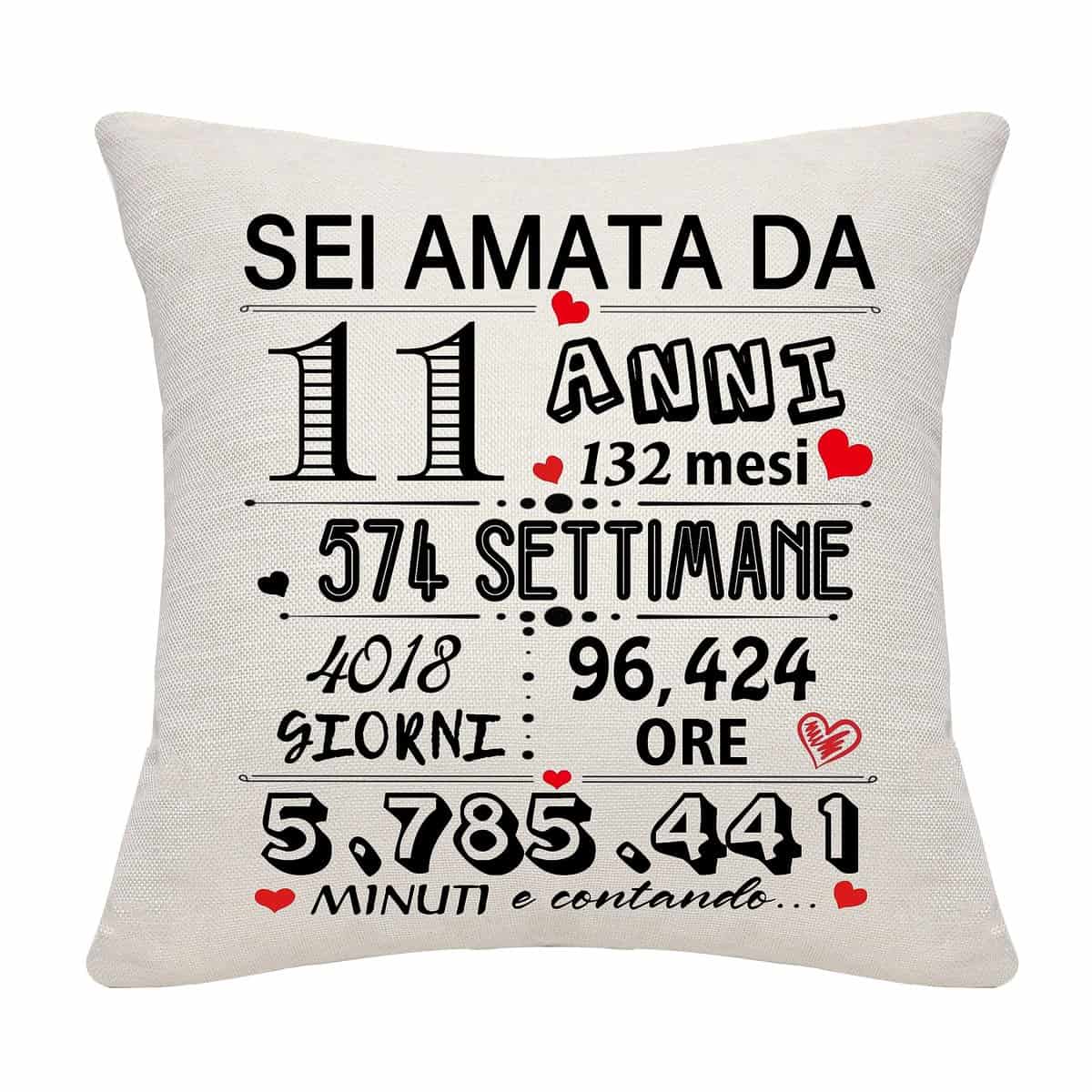 11° Regalo di compleanno per ragazza Regalo di compleanno per ragazza di 11 anni 11 anni Copricuscino per figlia nipote 11 anni Regalo per anniversario di compleanno Festa della mamma Natale(11)