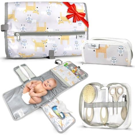 Cambio Pannolino per Neonato e Kit Igiene Neonato: pratico, impermeabile e pieghevole, ideale per viaggiare con il tuo bambino.
