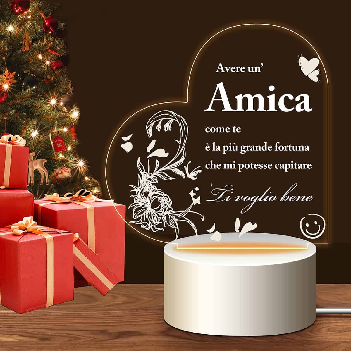 HooJtny Regalo Amica Compleanno, Regalo Amica Speciale Natale, Luce notturna a LED, Regali di amicizia per le donne e gli Amici