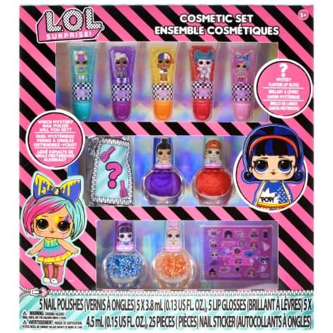 Set trucco L.O.L. Surprise! Townley Girl con lucidalabbra, smalto e adesivi per unghie per ragazze dai 3 anni, ideale per feste e pigiama party.