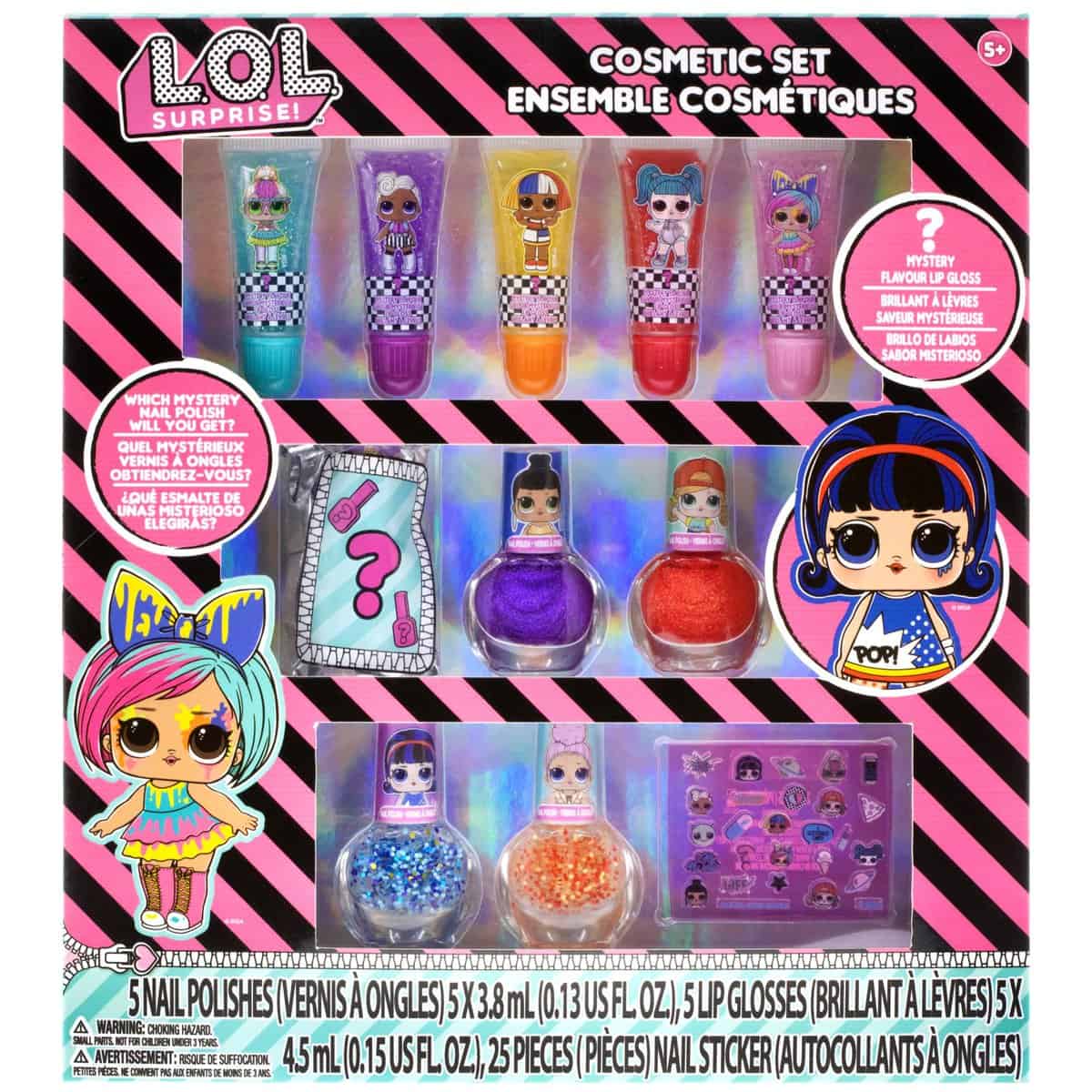 L.O.L Surprise! Townley Girl Makeup Set include lucidalabbra, smalto per unghie e adesivi per unghie per ragazze, dai 3 anni in su, perfetti per feste, pigiama party e makeover, 11 pezzi